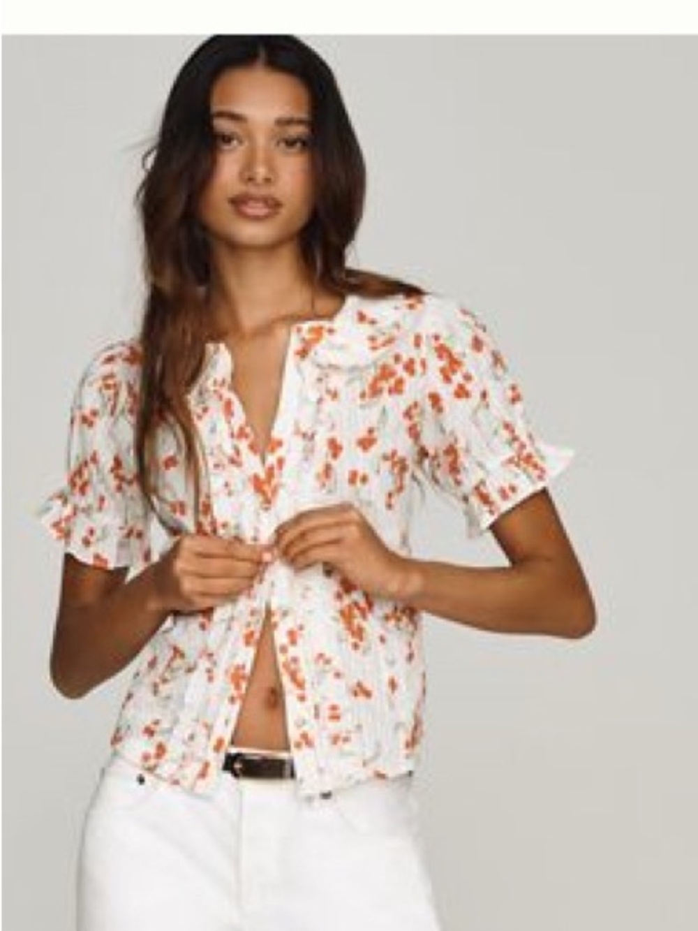 Pilcro Keira Waisted Tuxedo Blouse